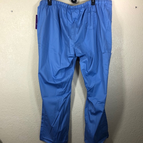 White Swan Nurse Scrub Pants Blue NWT 3X Elastic Waist Pull Up with Pockets - Picture 6 of 10